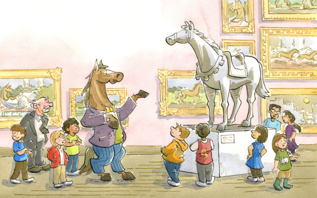 Horse giving a museum tour
